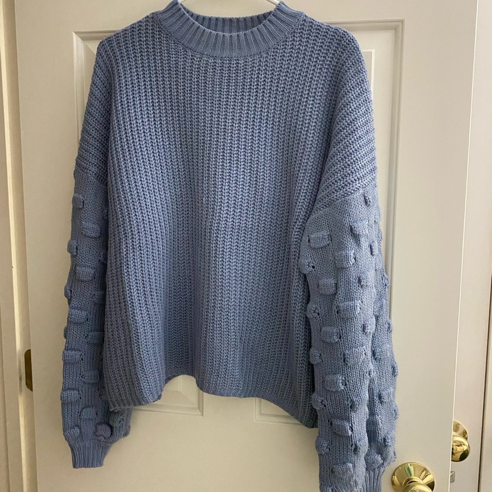 VICI Blue Knit Mockneck Sweater